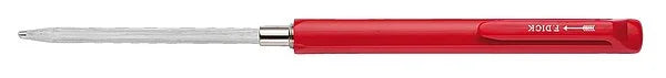 Red pocket sharpening steel with 3-inch metal rod and grip handle