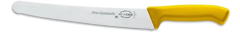 Pastry and utility knife with branded light blade and yellow ergonomic handle