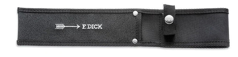 Black textured knife sheath with FIDICK logo, silver snaps, and belt loop