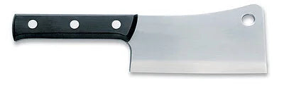 F.Dick kitchen cleaver with black handle and silver blade, 6-inch