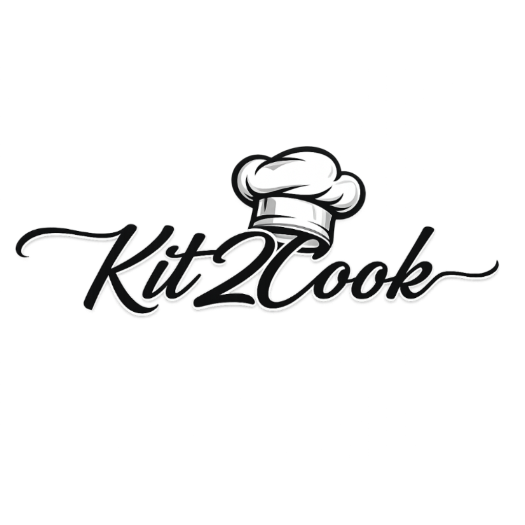 Logo of Kit2Cook with a chef's hat on a white background