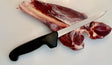 F.Dick Eurocut boning knife, black handle and narrow blade at side angle