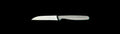 Knife with a black handle on a gray background