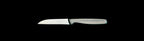 Knife with a black handle on a gray background