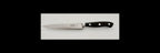 Knife with a black handle on a white background