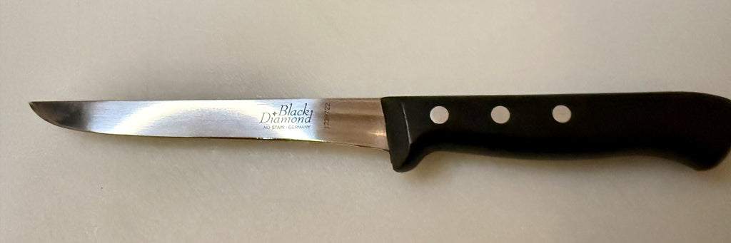 F.DICK Black Diamond - 5 knife kit with bag. Chef Knife, Boning Knife, Fork, Carving Knife & Paring Knife - High Carbon No Stain Knives