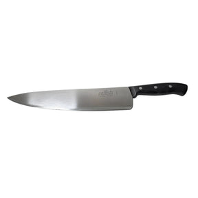 F.DICK Black Diamond chef’s knife with long stainless blade and black riveted handle