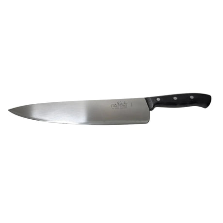 F.DICK Black Diamond chef’s knife with long stainless blade and black riveted handle