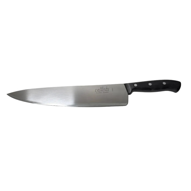 F.DICK Black Diamond chef’s knife with long stainless blade and black riveted handle
