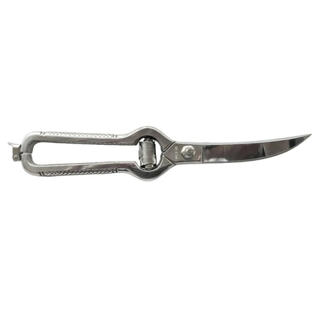 Poultry shears with curved stainless blades and loop handles