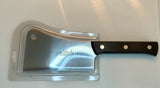 F.DICK Black Diamond 7 in kitchen cleaver with black handle and blade in clear sheath