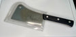 F.DICK Black Diamond 7 in kitchen cleaver, black handle, shown beside clear blade sheath