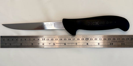 6-inch boning knife with stainless blade and black ergonomic handle