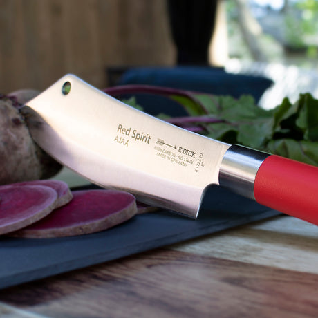 F.Dick Red Spirit AJAX chef knife, silver blade with red handle