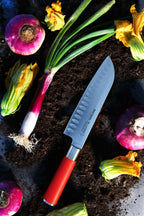 F.Dick RED Spirit Santoku Knife Kullenschliff 7"