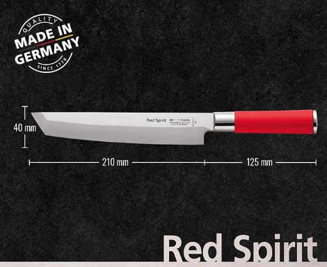 F.Dick Red Spirit Tanto Knife 8.5" - Beautiful Chef Knife