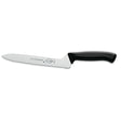 Serrated sandwich knife with black handle and white blade