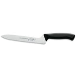Serrated sandwich knife with black handle and white blade