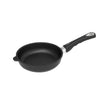 Black nonstick frying pan with short handle, 20 cm, shallow sides