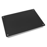 Black cutting board sheet with metal corner grommets