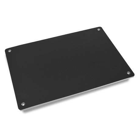 Black cutting board sheet with metal corner grommets