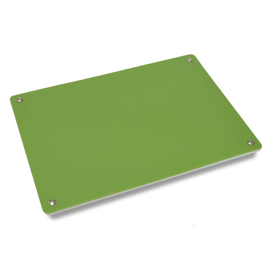 Green cutting board sheet with metal corner grommets