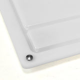 White cutting board sheet corner with stainless grommet