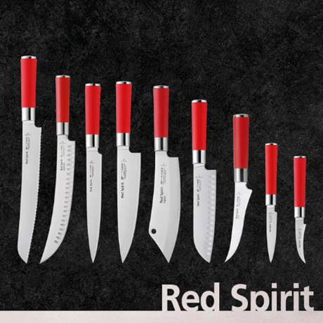 Red Spirit AJAX chef knife set, red handles with stainless blades