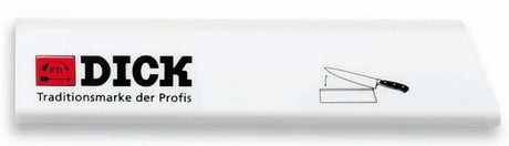 F.DICK 4 in blade guard edge guard, white sleeve with logo and blade diagram