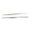 Pair of 12-inch cooking tweezers/tongs with slim metal arms and ribbed grips