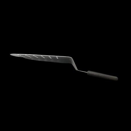 F.DICK Eurocut offset flipper spatula, angled perforated blade with black grip handle