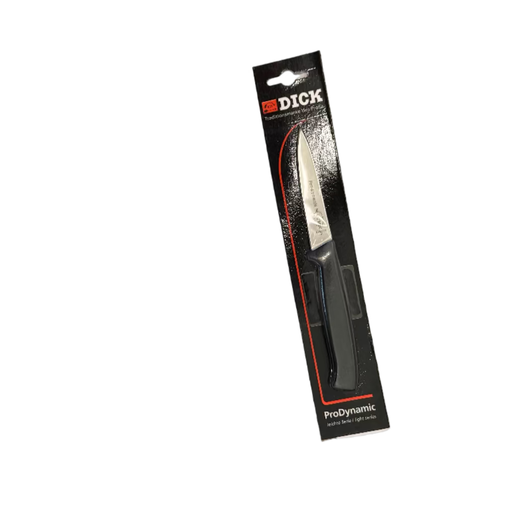 A packaged black multi-tool knife by DICK .