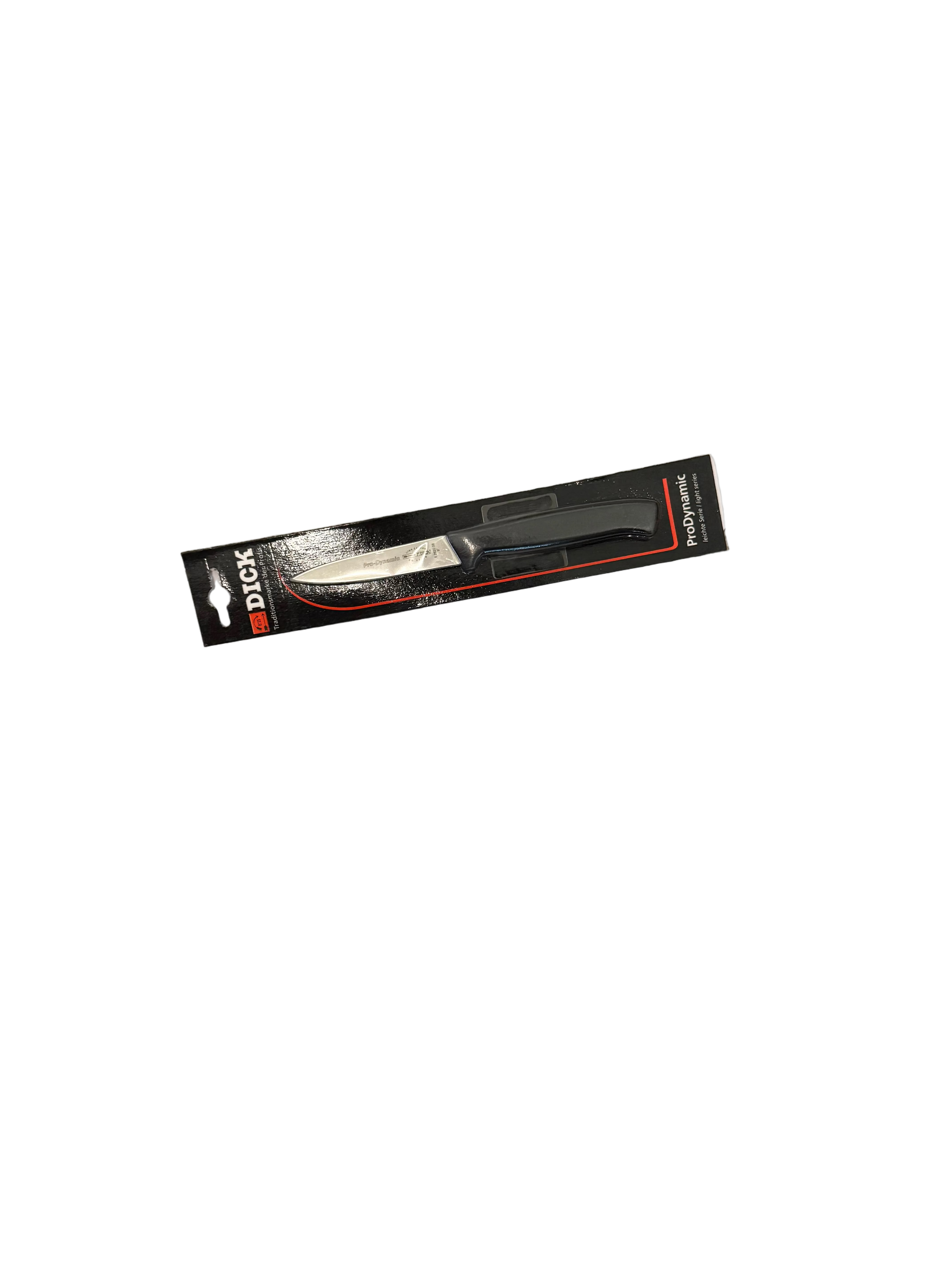 A packaged black multi-tool knife by DICK .