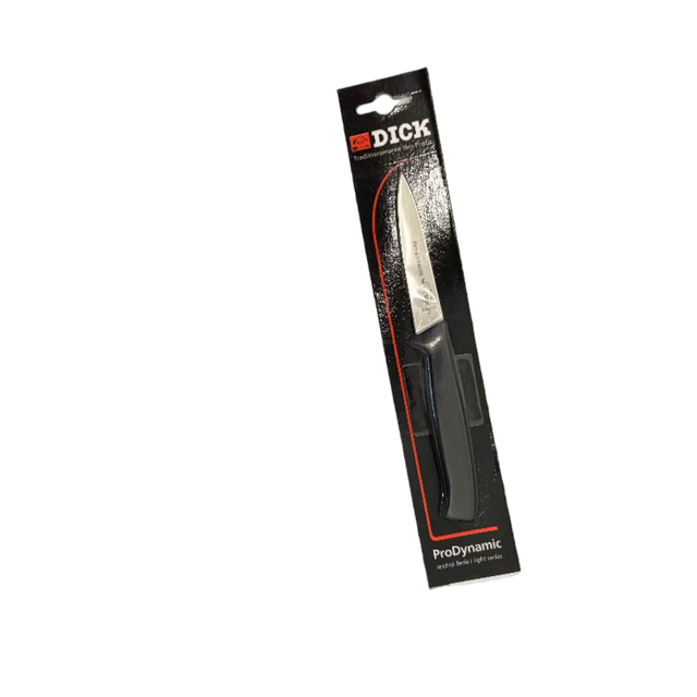 A packaged black multi-tool knife by DICK .