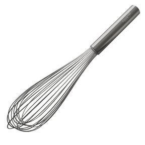 Stainless steel wire whisk with piano-style handle, 14 in