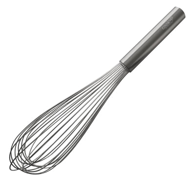 Stainless steel wire whisk with piano-style handle, 14 in