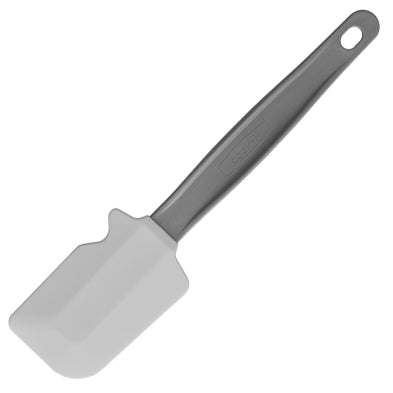 10-inch high-heat spatula/scraper with gray handle and rounded scraping head
