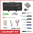 CookUp culinary kit set: black case with assorted chef tools, knives, peeler, tongs