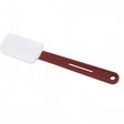 14-inch high-heat spatula with maroon handle and white silicone head with hanging slot