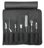 7 Piece Garnishing set or Garde Manager Set with Chefs roll bag