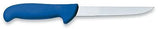 ErgoGrip wide stiff boning knife with blue handle and stainless blade