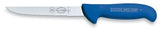 F.DICK ErgoGrip wide boning knife with blue handle and stainless blade