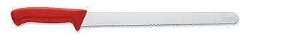 F.DICK 12" serrated slicer knife, red handle and silver blade
