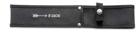 Black textured knife sheath with FIDICK logo, silver snaps, and belt loop