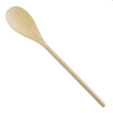 Wooden 14-inch cooking spoon, smooth oval bowl