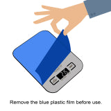 CookUP digital kitchen scale with protective plastic film being removed