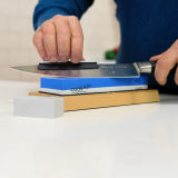 CookUp 400/1000 grit sharpening stone set, blue stone used for knife sharpening