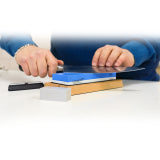 CookUp 400/1000 grit sharpening stone set with blue stone on base