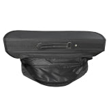 Knife roll bag, closed dark gray with top flap and carry handle.