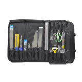 CookUp black roll-up culinary kit pouch with tools visible in fabric compartments